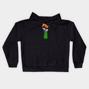 Flag of India on a Raised Clenched Fist Kids Hoodie